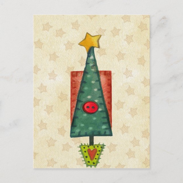 Weihnachtsbaum Feiertagspostkarte (Vorderseite)