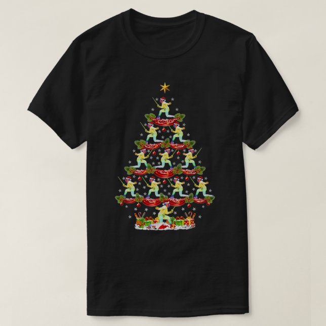 Weihnachtsbaum Fencer Sport Weihnachtsgeschenke Mä T-Shirt (Design vorne)