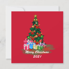 Weihnachtsbaum-Flat-Grußkarte Karte