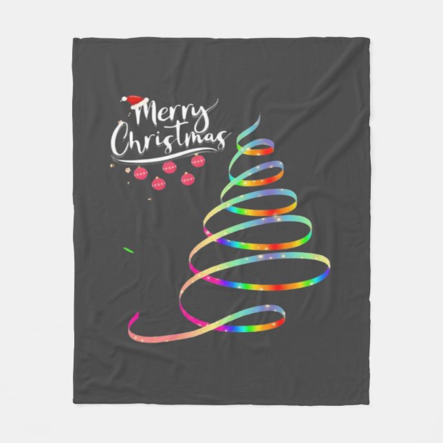 Weihnachtsbaum Fleecedecke (Vorderseite)
