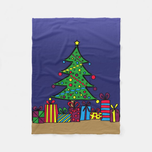 Weihnachtsbaum Fleecedecke (Vorderseite)