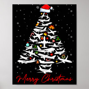 Weihnachtsbaum Flugzeuge Viel Weihnachten Männer Poster