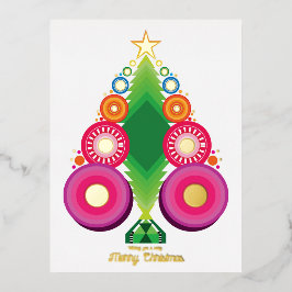 Weihnachtsbaum Foil Gold Postkarte