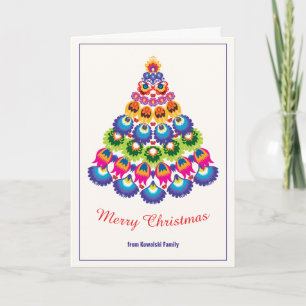 🎄 Weihnachtsbaum - Folklore-Stil Karte