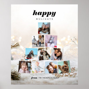 Weihnachtsbaum-Foto Collage Holiday Poster