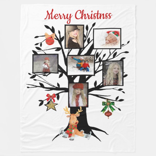 Weihnachtsbaum Foto Fleece Blanket (Vorderseite)