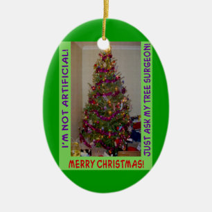 Weihnachtsbaum Foto Lustig Echter Baum Zitat Keramikornament