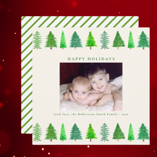 Weihnachtsbaum Foto Personalisierter Tag Feiertagskarte (Von Creator hochgeladen)