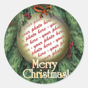 Weihnachtsbaum-Foto Runder Aufkleber