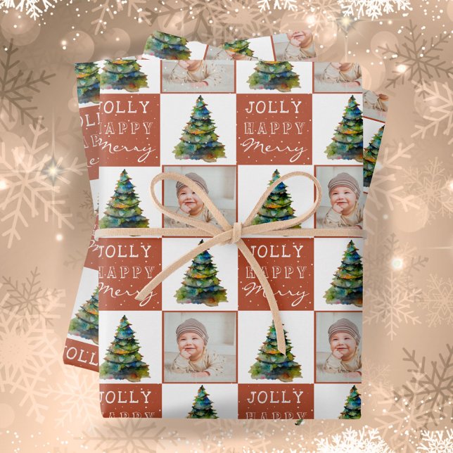 Weihnachtsbaum Foto Urlaubsmuster Geschenkpapier Set (Von Creator hochgeladen)