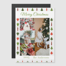 Weihnachtsbaum-Fotocollage Magnetkarte