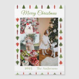 Weihnachtsbaum-Fotocollage Magnetkarte