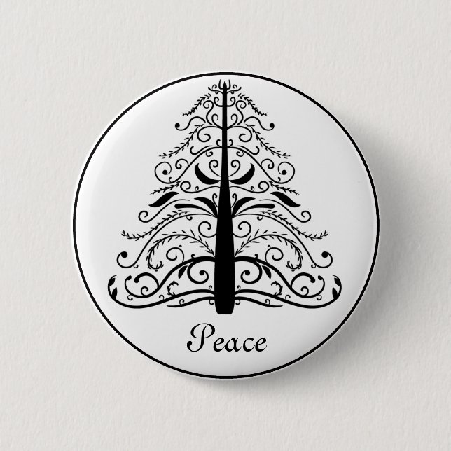 Weihnachtsbaum Frieden Button (Vorderseite)