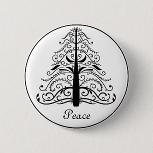 Weihnachtsbaum Frieden Button