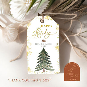 Weihnachtsbaum Frohe Feiertage Geschenkanhänger