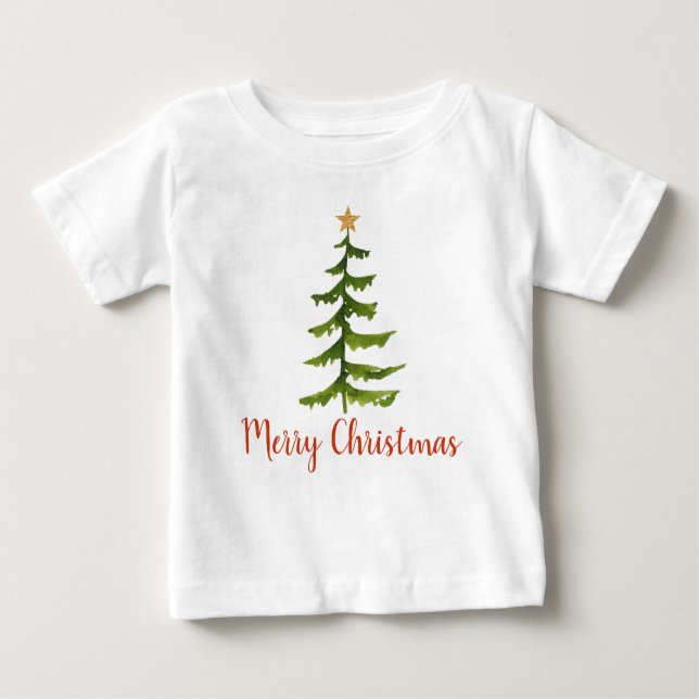 Weihnachtsbaum frohe Weihnachten  Baby T-shirt (Vorderseite)