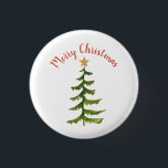 Weihnachtsbaum frohe Weihnachten Button<br><div class="desc">Schöner Weihnachtsbaum mit goldenen Knöpfen Frohe Weihnachten!</div>
