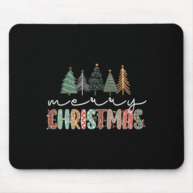 Weihnachtsbaum frohe Weihnachten für Mädchen Mousepad (Vorne)