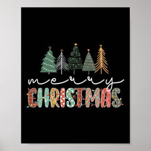 Weihnachtsbaum Frohe Weihnachten für Mädchen Poster