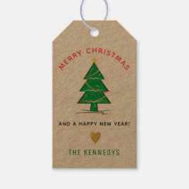 Weihnachtsbaum frohe Weihnachten Geschenkanhänger