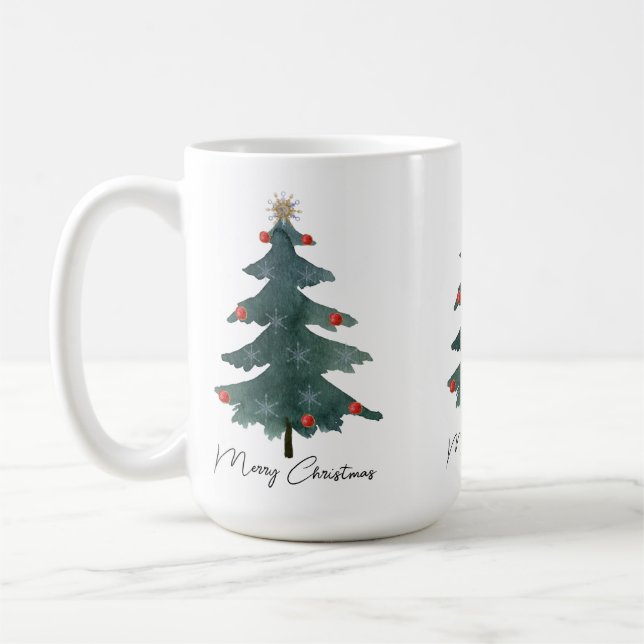 Weihnachtsbaum frohe Weihnachten Kaffeetasse (Links)