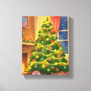 Weihnachtsbaum Frohe Weihnachten Malerei Leinwanddruck