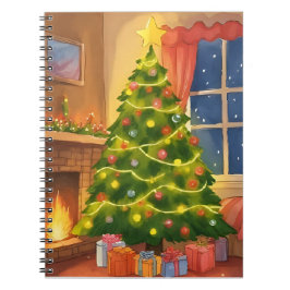Weihnachtsbaum | Frohe Weihnachten Malerei Notizblock