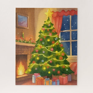 Weihnachtsbaum   Frohe Weihnachten Malerei Puzzle