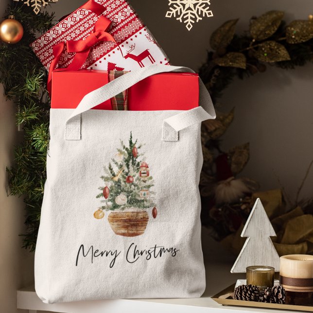 Weihnachtsbaum | Frohe Weihnachten Tragetasche (Von Creator hochgeladen)