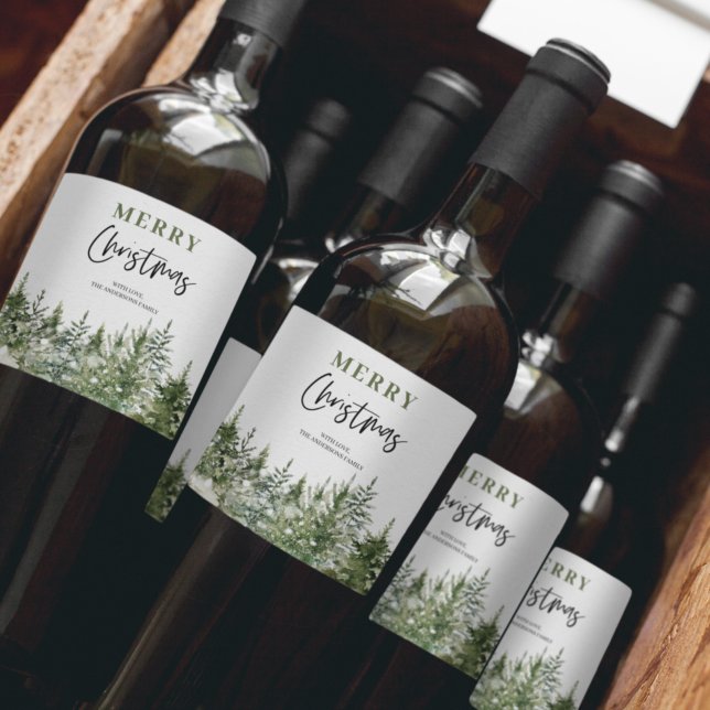 Weihnachtsbaum | Frohe Weihnachten Weinetikett (Von Creator hochgeladen)