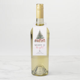 Weihnachtsbaum fröhlich und hell Geschenk Flaschenanhänger