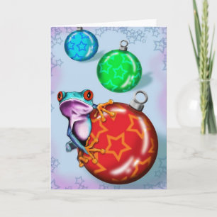 Weihnachtsbaum-Frosch Feiertagskarte