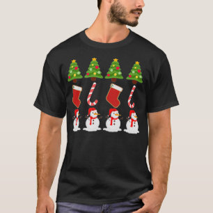 Weihnachtsbaum-Füllungen Candy Canes Schneemann Ge T-Shirt