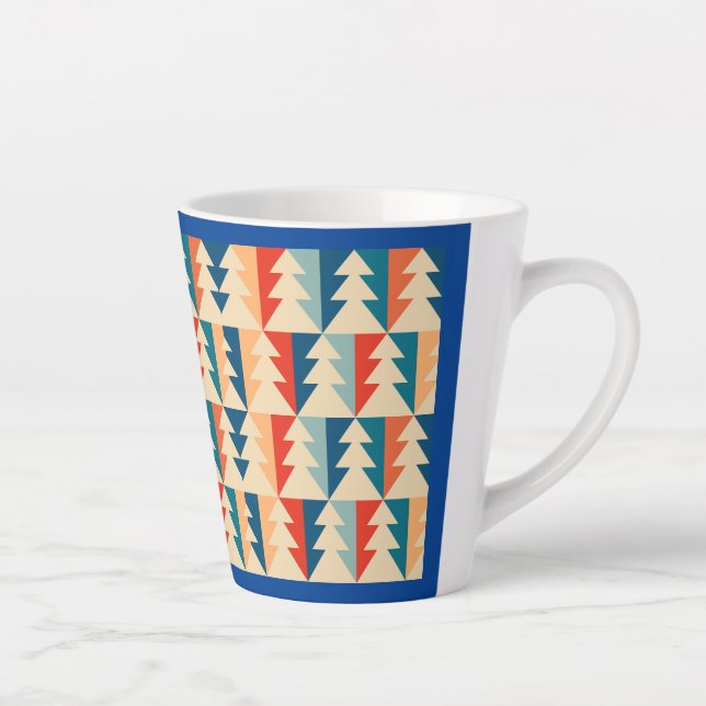 Weihnachtsbaum funky Retro-Design der 70er Jahre Milchtasse (Rechts)