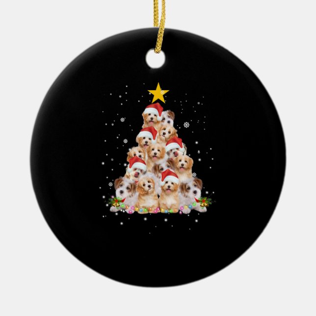 Weihnachtsbaum Funny Dog Keramik Ornament (Vorne)