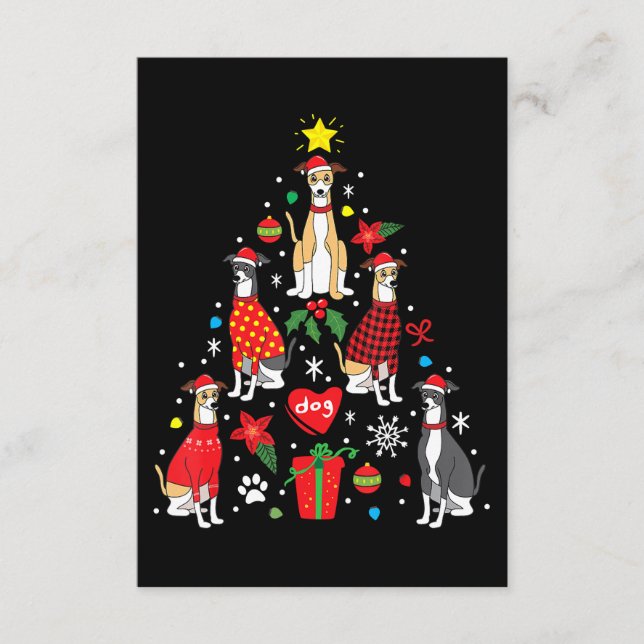 Weihnachtsbaum Funny Dog Mama Vater Begleitkarte (Vorderseite)