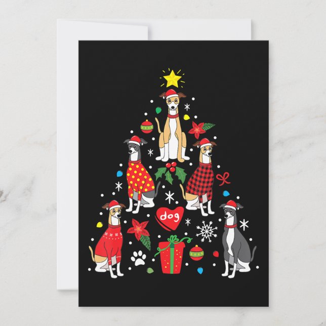 Weihnachtsbaum Funny Dog Mama Vater Feiertagskarte (Vorderseite)