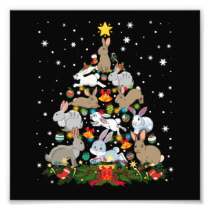 Weihnachtsbaum Funny Rabbit Lover Xmas Dekoration Fotodruck