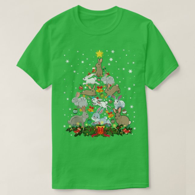 Weihnachtsbaum Funny Rabbit Lover Xmas Dekoration T-Shirt (Design vorne)