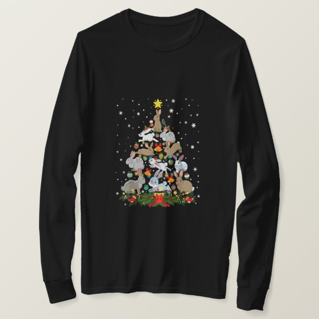 Weihnachtsbaum Funny Rabbit Lover Xmas Dekoration T-Shirt (Design vorne)