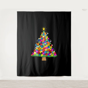Weihnachtsbaum für Autismus Wandteppich