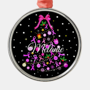 Weihnachtsbaum für Brustkrebs Ornament Aus Metall