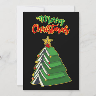 Weihnachtsbaum für Bücherwürmer IV Einladung