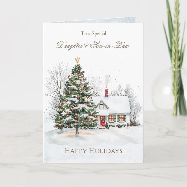 Weihnachtsbaum für Jung und Jung Feiertagskarte (Vorderseite)