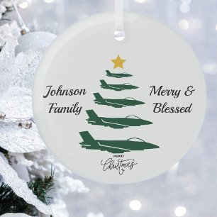 Weihnachtsbaum für Militärflugzeuge, einfach nach Ornament Aus Glas