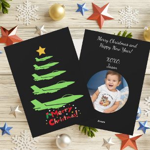 Weihnachtsbaum für Militärflugzeuge,Foto Feiertagskarte