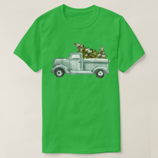 Weihnachtsbaum für Weihnachtswagen T-Shirt (Design vorne)