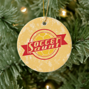 Weihnachtsbaum, Fußball-Tante Keramik Ornament