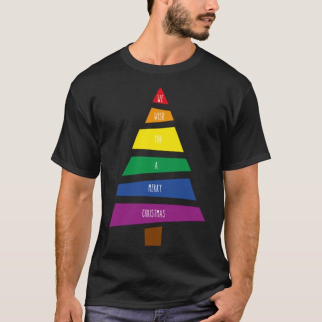 Weihnachtsbaum Gay LGBT Lesbisch Homosexuell T-Shirt (Vorderseite)