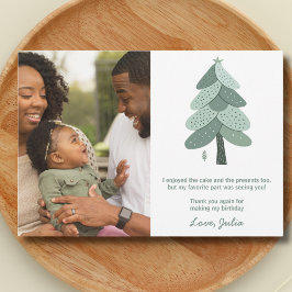 Weihnachtsbaum Geburtstags-Foto Dankeskarte